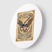 Patriotic Vintage Bald Eagle Distressed Grote Klok (Hoek)