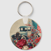 Patriotic Vintage Truck Sleutelhanger (Achterkant)