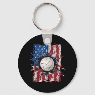 Patriotic Volleyball th of Juli Mannen American F Sleutelhanger