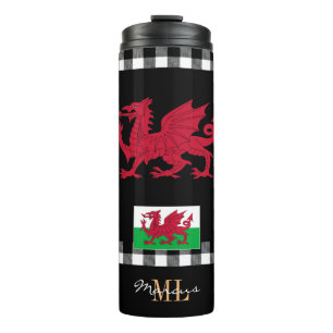 Patriotic Wales reismog, Cymru, Welsh Flag Thermosbeker