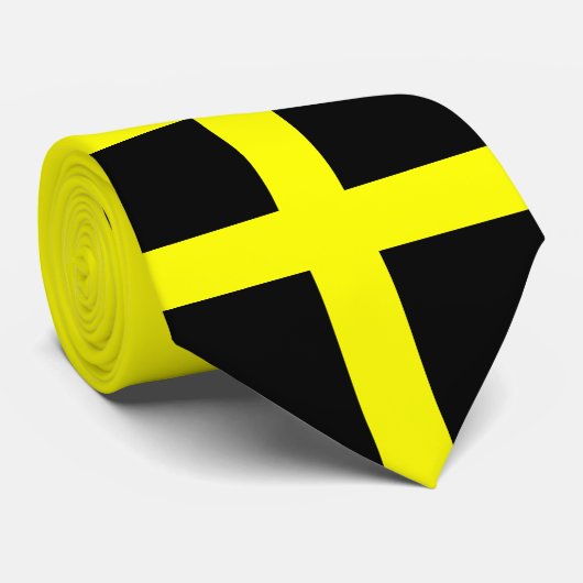 Patriotic Wales St Davids Day Dragon on Yellow Str Stropdas (Opgerold)