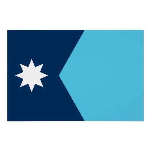 Patriotic wall poster with Flag of Minnesota, USA (Voorkant)