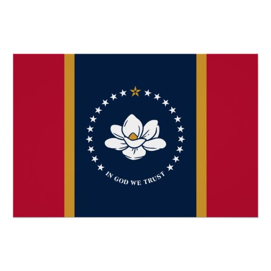 Patriotic wall poster with Flag of Mississippi  (Voorkant)