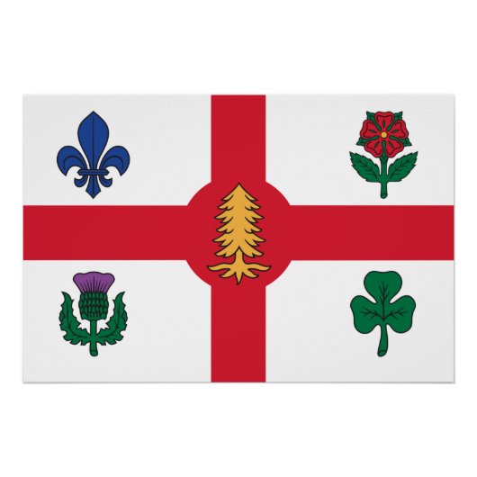 Patriotic wall poster with Flag of Montreal (Voorkant)