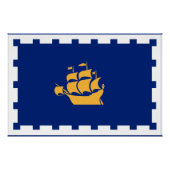 Patriotic wall poster with Flag of Quebec City (Voorkant)