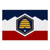 Patriotic wall poster with Flag of Utah, USA (Voorkant)