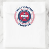 Patriotic West Virginia Circle Design Sticker (Tas)