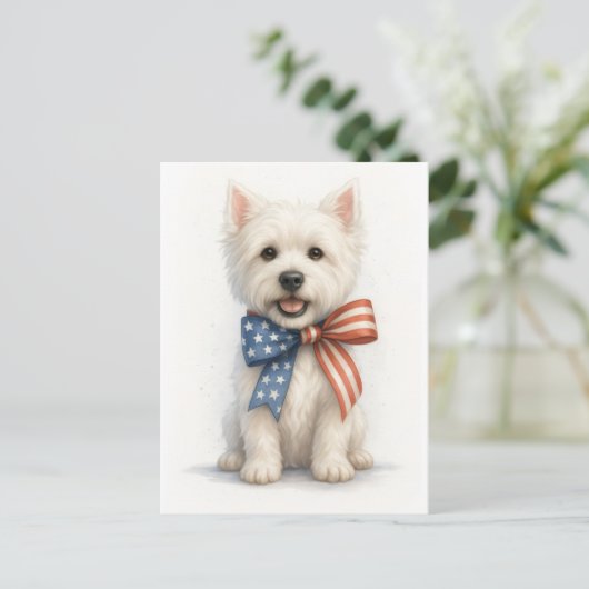 Patriotic Westie Briefkaart (Staand voorkant)