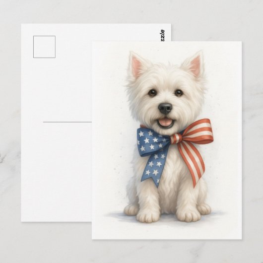 Patriotic Westie Briefkaart (Voorkant / Achterkant)