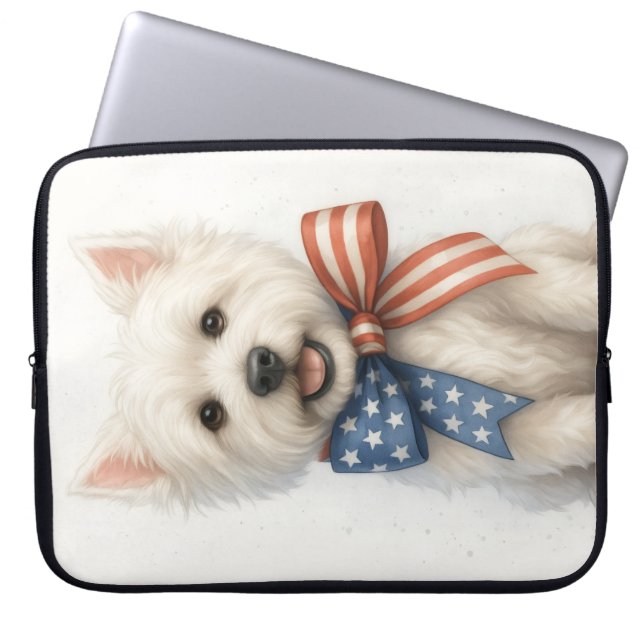 Patriotic Westie Laptop Sleeve (Voorkant)
