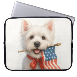 Patriotic Westie Laptop Sleeve