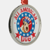 Patriotic Wheaten Metalen Ornament (Rechts)
