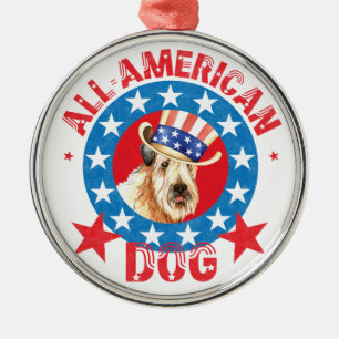 Patriotic Wheaten Metalen Ornament