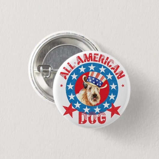 Patriotic Wheaten Ronde Button 3,2 Cm (Voorkant /achterkant)