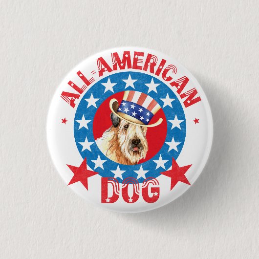 Patriotic Wheaten Ronde Button 3,2 Cm (Voorkant)