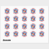 Patriotic Wheaten Ronde Sticker (Vel)