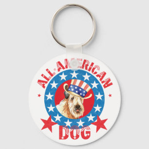Patriotic Wheaten Sleutelhanger