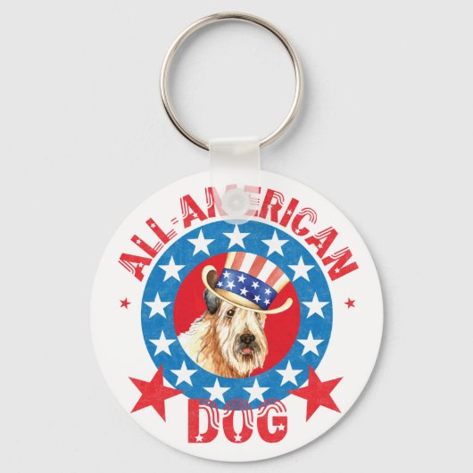 Patriotic Wheaten Sleutelhanger (Voorkant)