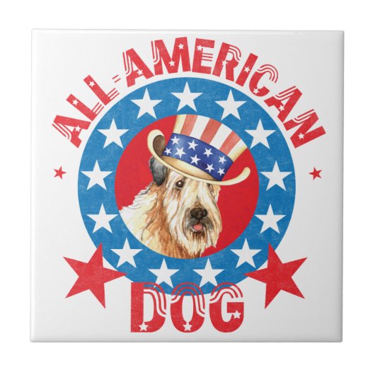 Patriotic Wheaten Tegeltje (Voorkant)