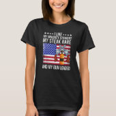  Patriotic Whiskey Steak Pistolen Freedom Whisk T-shirt (Voorkant)