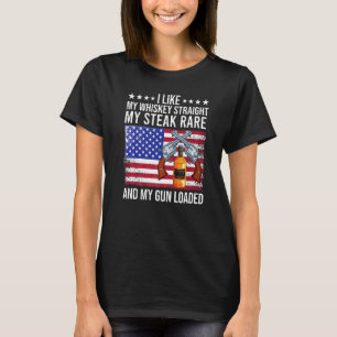 Patriotic Whiskey Steak Pistolen Freedom Whisk T-shirt