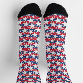 Patriotic White Stars on Red and Blue Stripe Sokken (Top)