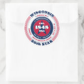 Patriotic Wisconsin Circle Design Sticker (Tas)