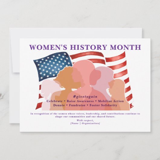 Patriotic Women’s History Month Recognition Feestdagenkaart (Voorkant)