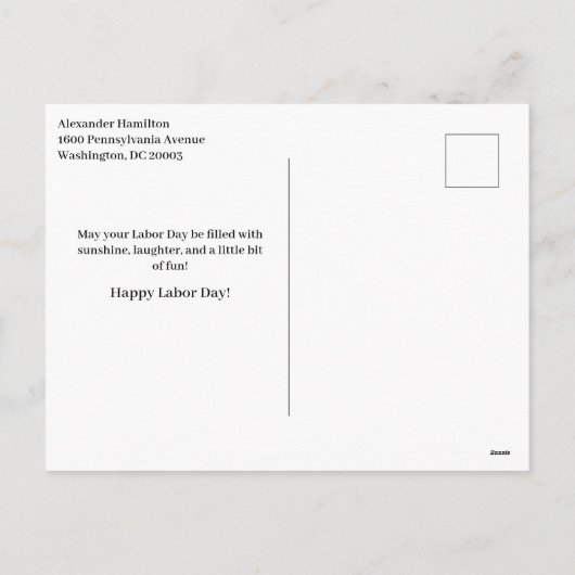 Patriotic Worker Tools Labor Day Feestdagenkaart (Achterkant)