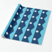 Patriotic wrapping paper with Flag of Minnesota Cadeaupapier (Uitgerold)