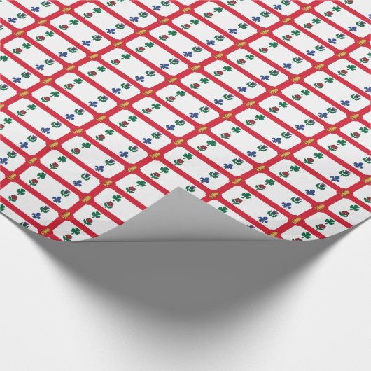 Patriotic wrapping paper with Flag of Montreal Cadeaupapier (Hoek)