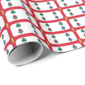 Patriotic wrapping paper with Flag of Montreal Cadeaupapier (Rol Hoek)