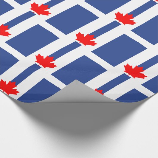 Patriotic wrapping paper with Flag of Toronto Cadeaupapier (Hoek)