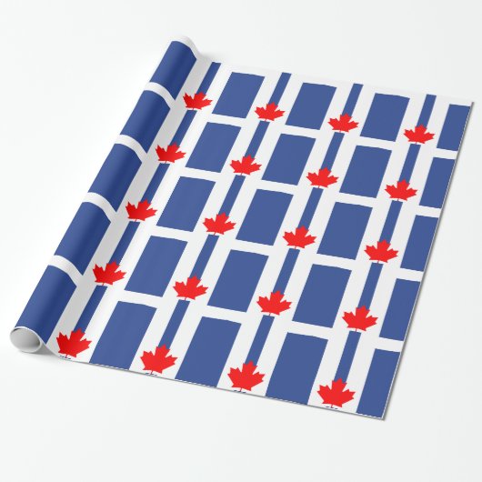 Patriotic wrapping paper with Flag of Toronto Cadeaupapier (Uitgerold)