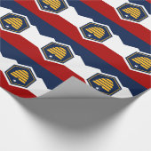 Patriotic wrapping paper with Flag of Utah, USA Cadeaupapier (Hoek)