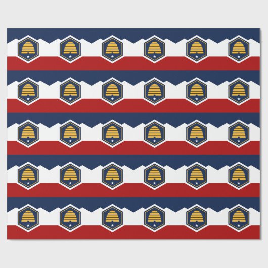 Patriotic wrapping paper with Flag of Utah, USA Cadeaupapier (Vlak)
