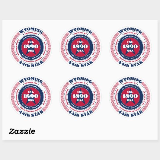 Patriotic Wyoming Circle Design Sticker (Vel)