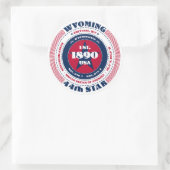 Patriotic Wyoming Circle Design Sticker (Tas)
