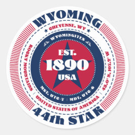 Patriotic Wyoming Circle Design Sticker