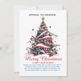 Patriotic Xmas Tree ATH1 with origin ed FLAT CARD Feestdagenkaart