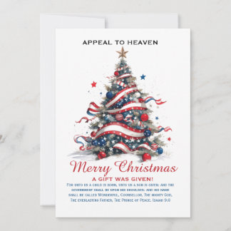 Patriotic Xmas Tree ATH1 with origin ed FLAT CARD Feestdagenkaart