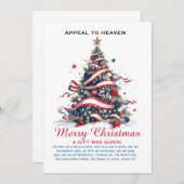 Patriotic Xmas Tree ATH1 with origin ed FLAT CARD Feestdagenkaart (Voorkant / Achterkant)