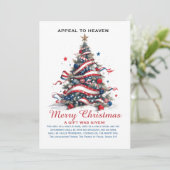 Patriotic Xmas Tree ATH1 with origin ed FLAT CARD Feestdagenkaart (Staand voorkant)