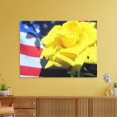 Patriotic Yellow Rose Canvas Afdruk (Insitu (Woonkamer))