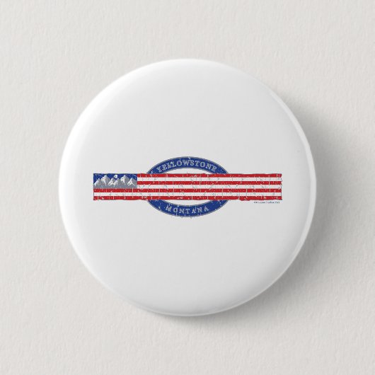 Patriotic Yellowstone Montana Ronde Button 5,7 Cm (Voorkant)
