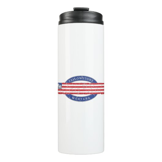 Patriotic Yellowstone Montana Thermosbeker (Voorkant)