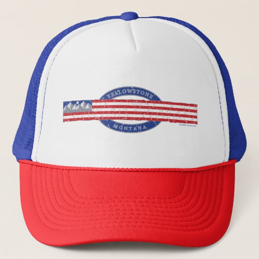 Patriotic Yellowstone Montana Trucker Pet (Voorkant)