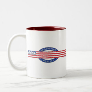 Patriotic Yellowstone Montana Tweekleurige Koffiemok
