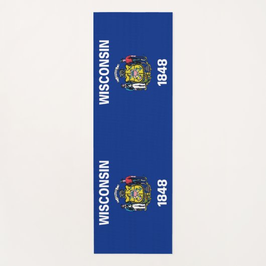 Patriotic Yoga Mats met vlag van Wisconsin USA Yogamat (Voorkant)