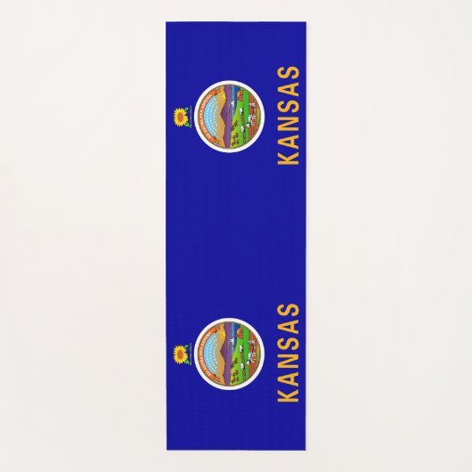 Patriotic Yoga Mats with flag of Kansas, USA Yogamat (Voorkant)
